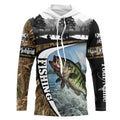 Largemouth bass fishing camo Custom UV protection long sleeves fishing, fishing gifts NQS921