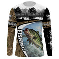 Largemouth bass fishing camo Custom UV protection long sleeves fishing, fishing gifts NQS921