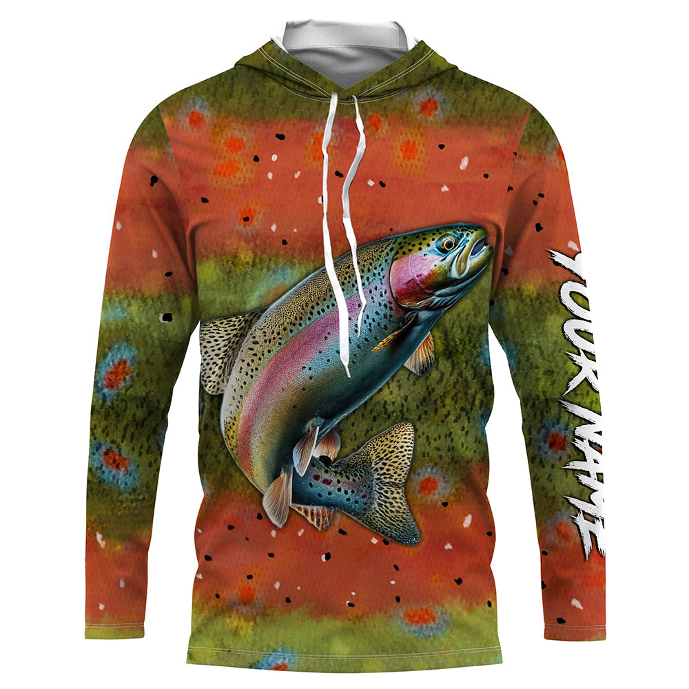 Rainbow trout scales fishing custom performance Long Sleeve tournament fishing NQS6730