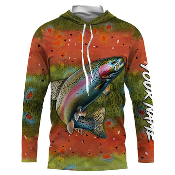 Rainbow trout scales fishing custom performance Long Sleeve tournament fishing NQS6730
