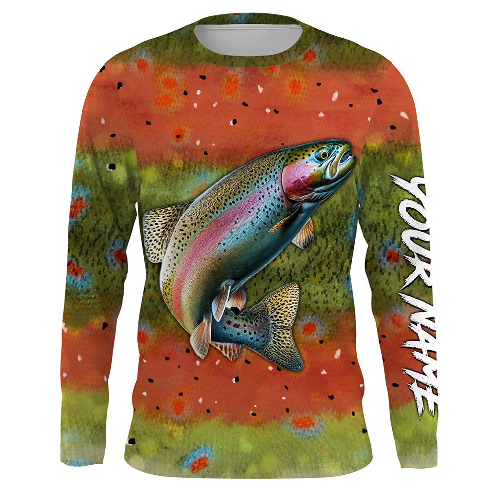 Rainbow trout scales fishing custom performance Long Sleeve tournament fishing NQS6730