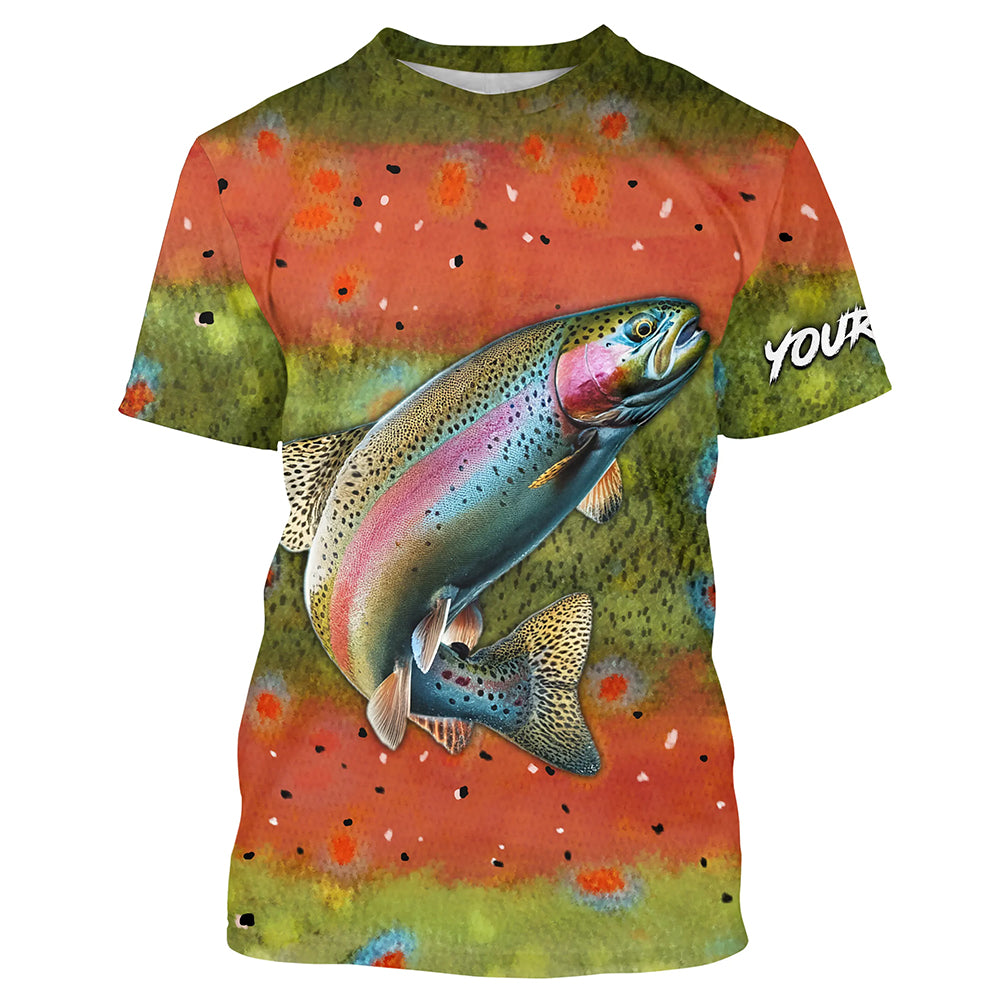 Rainbow trout scales fishing custom performance Long Sleeve tournament fishing NQS6730