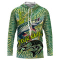 Personalized Muskellunge Fishing, Musky green scales long sleeve fishing NQS3684