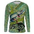 Personalized Muskellunge Fishing, Musky green scales long sleeve fishing NQS3684