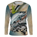 Personalized Chinook salmon Fishing, salmon scales long sleeve fishing uv protection NQS3685