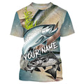 Personalized Chinook salmon Fishing, salmon scales long sleeve fishing uv protection NQS3685