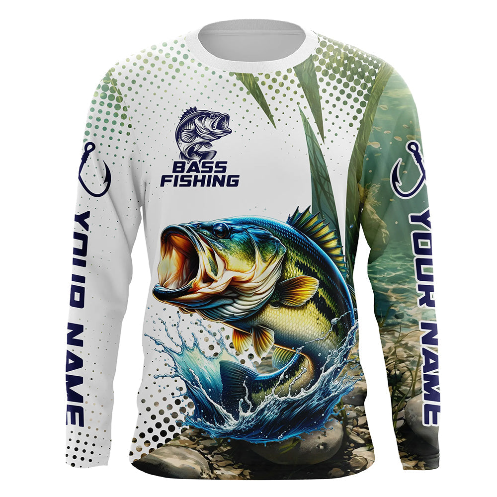 Largemouth Bass Fishing custom performance Long Sleeve tournament fishing, Bass Fishing NQS8163