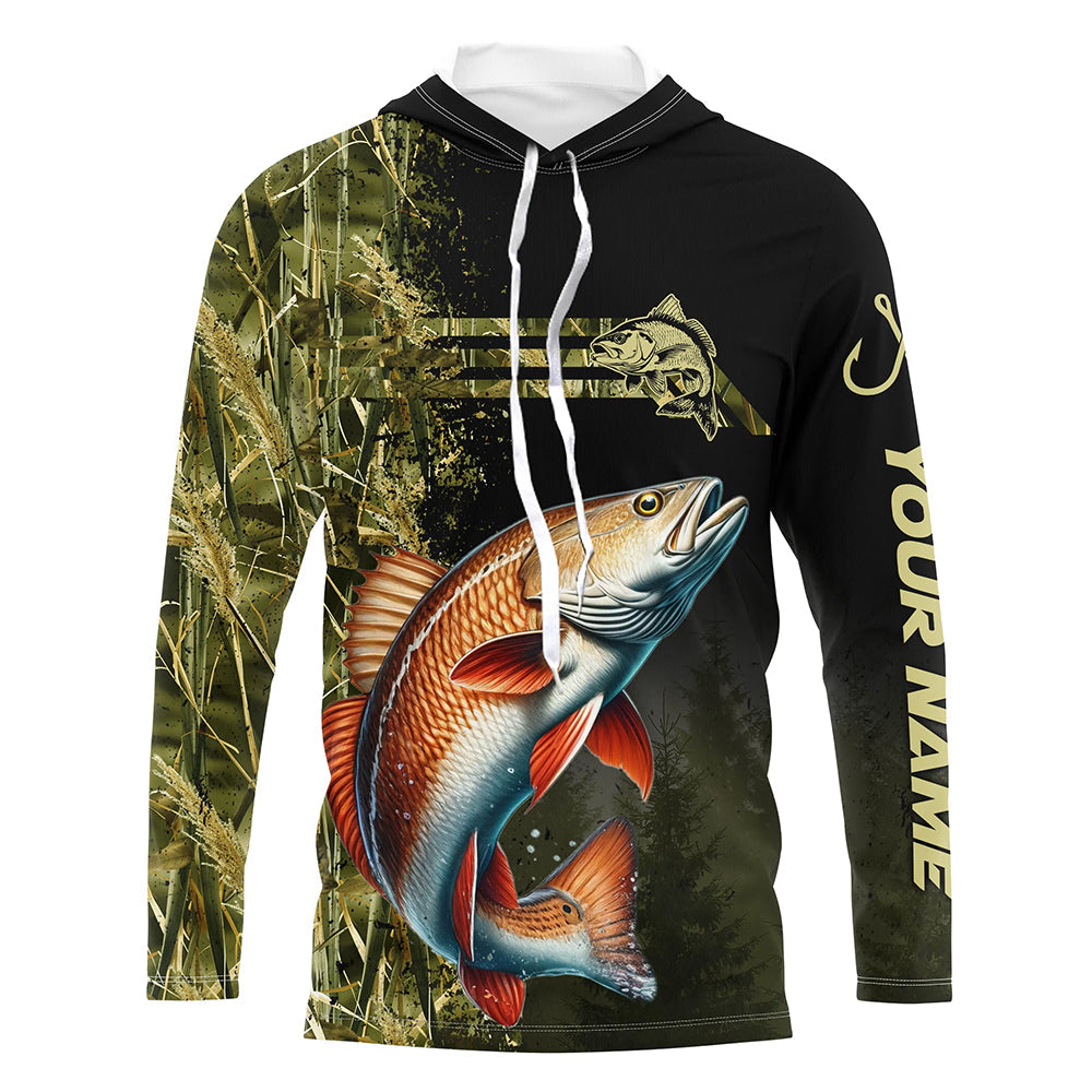 Redfish fishing camouflage Custom performance long sleeve Fishing, Red Drum Fishing NQS9074