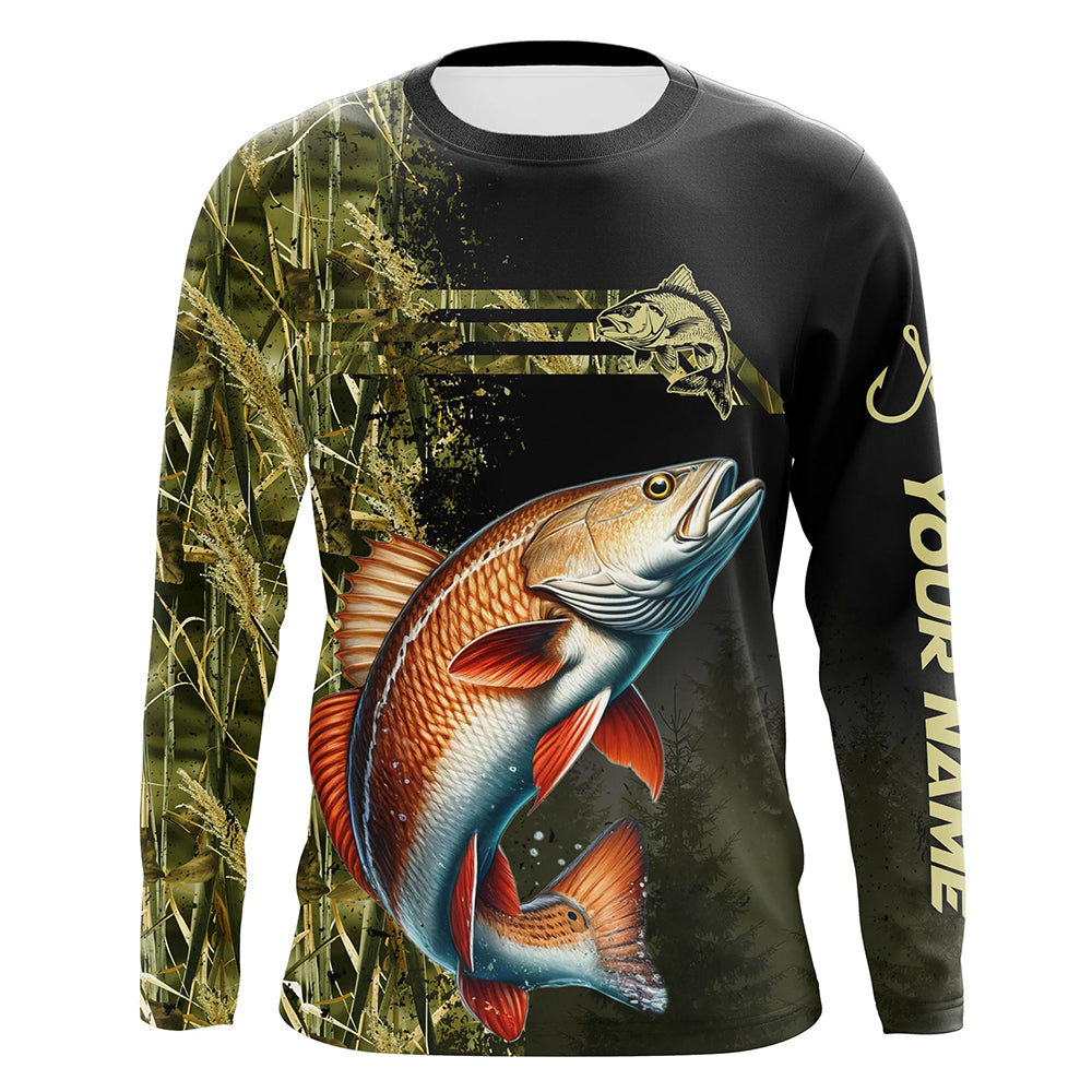 Redfish fishing camouflage Custom performance long sleeve Fishing, Red Drum Fishing NQS9074