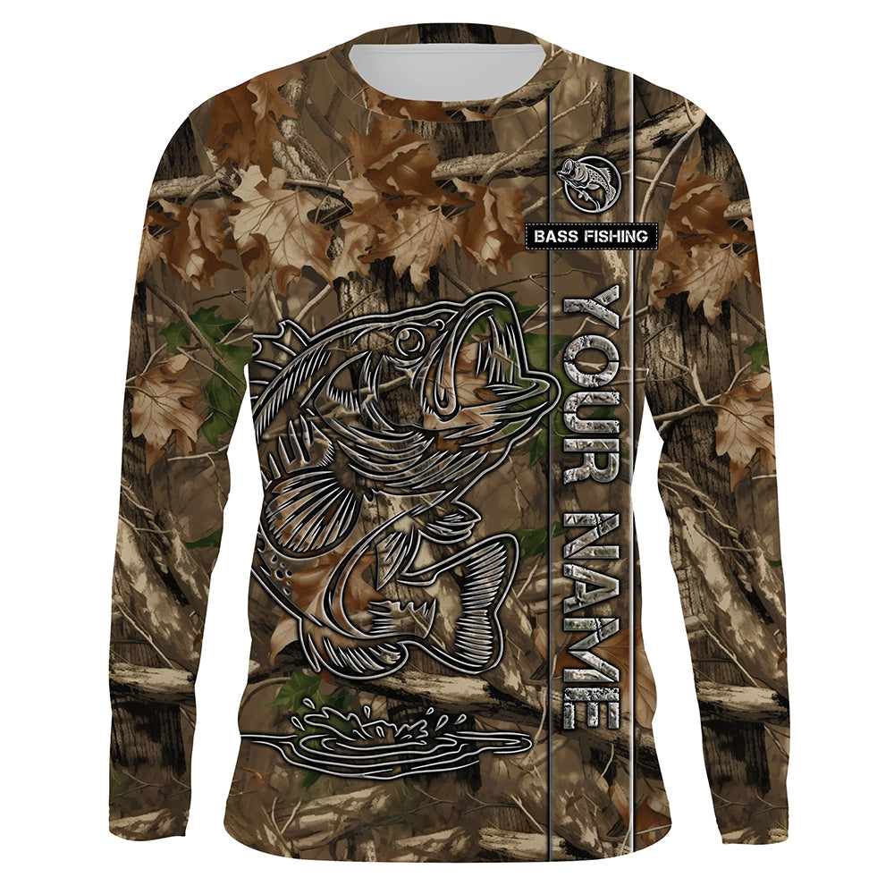 Largemouth Bass fishing custom camouflage fishing Performance Long Sleeve UV protection NQS2437