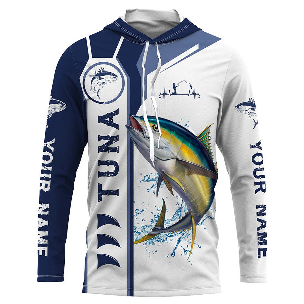 Personalized Tuna fishing UV protection long sleeve fishing, custom Tuna fishing | Blue NQS5091