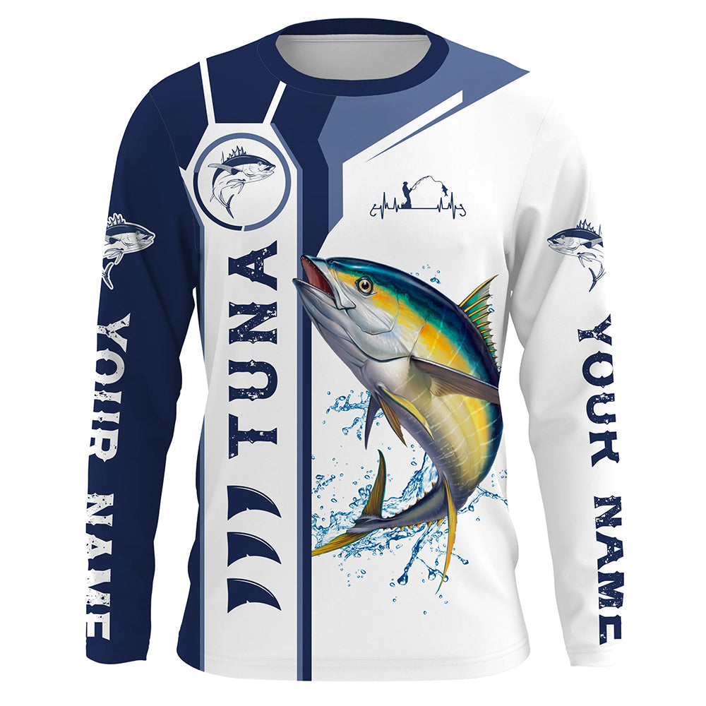 Personalized Tuna fishing UV protection long sleeve fishing, custom Tuna fishing | Blue NQS5091