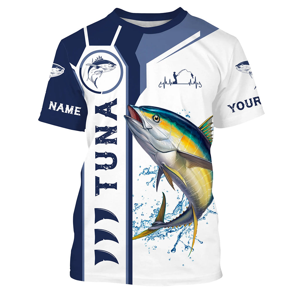 Personalized Tuna fishing UV protection long sleeve fishing, custom Tuna fishing | Blue NQS5091