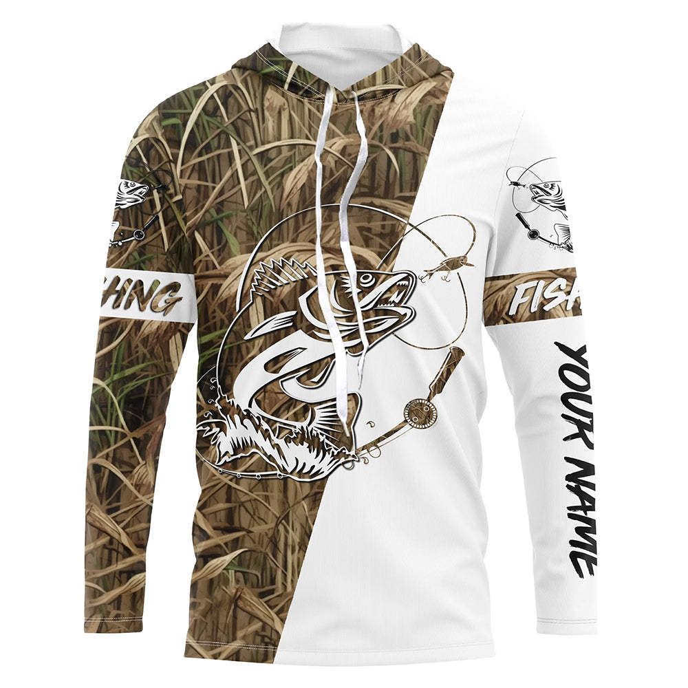 Walleye fishing custom name performance long sleeves fishing UV protection NQS654
