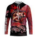 Bass Fishing UV protection customize name long sleeves fishing | Red NQS661