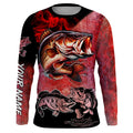 Bass Fishing UV protection customize name long sleeves fishing | Red NQS661