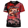 Bass Fishing UV protection customize name long sleeves fishing | Red NQS661