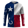 TX Fishing 3D Fish Hook Texas Flag UV protection custom long sleeves UPF 30+ personalized fishing apparel gifts - NQS2284