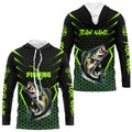 Black and Green Largemouth Bass Fishing Custom team name UV protection long sleeves fishing NQS9311