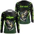 Black and Green Largemouth Bass Fishing Custom team name UV protection long sleeves fishing NQS9311