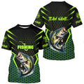 Black and Green Largemouth Bass Fishing Custom team name UV protection long sleeves fishing NQS9311