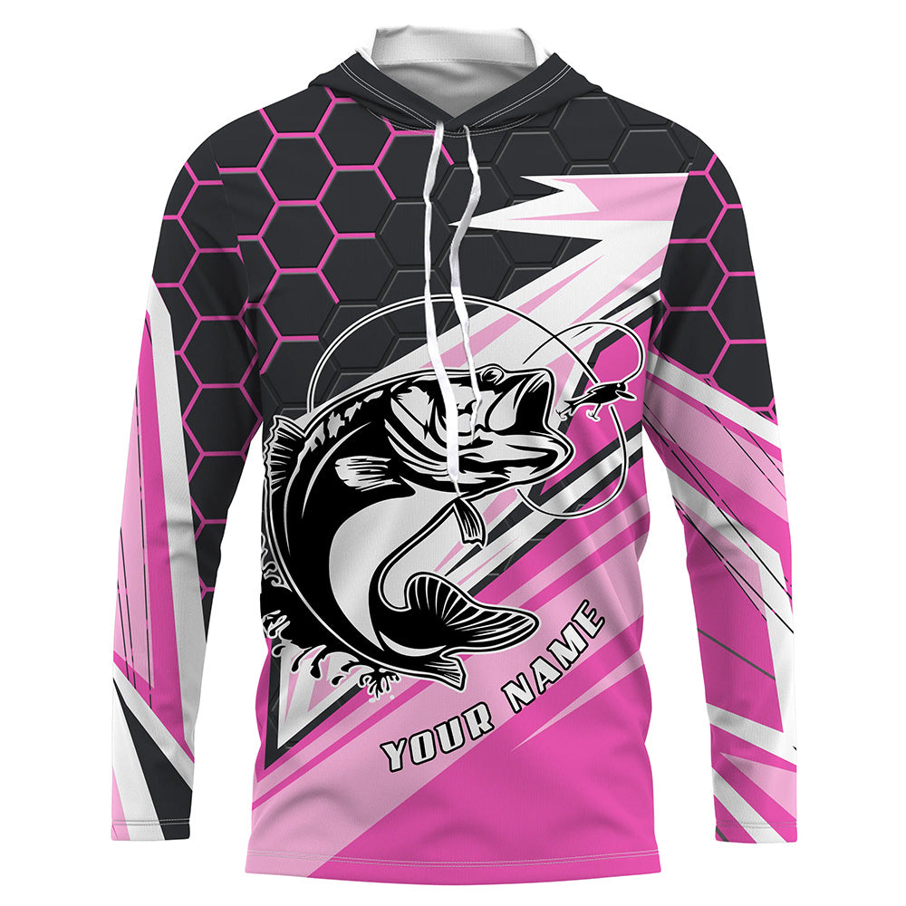 Largemouth Bass Fishing tattoo Customize UV protection long sleeves fishing, Bass pink NQS5860