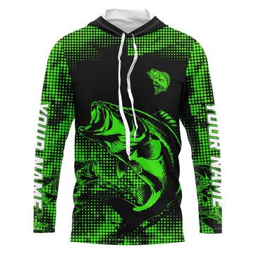 Largemouth Bass fishing Custom UV protection performance bass fishing tournament | Green NQS7236