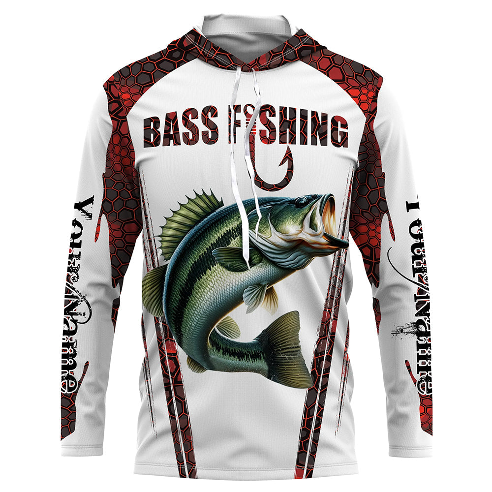 Bass fishing red camo Custom Name Funny Fishing Gift For Fisherman NQS5111