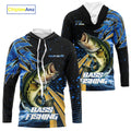 Blue Camo Largemouth Bass fishing Custom sun protection Bass fishing, custom fishing apparel NQS9931