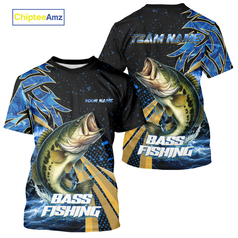 Blue Camo Largemouth Bass fishing Custom sun protection Bass fishing, custom fishing apparel NQS9931
