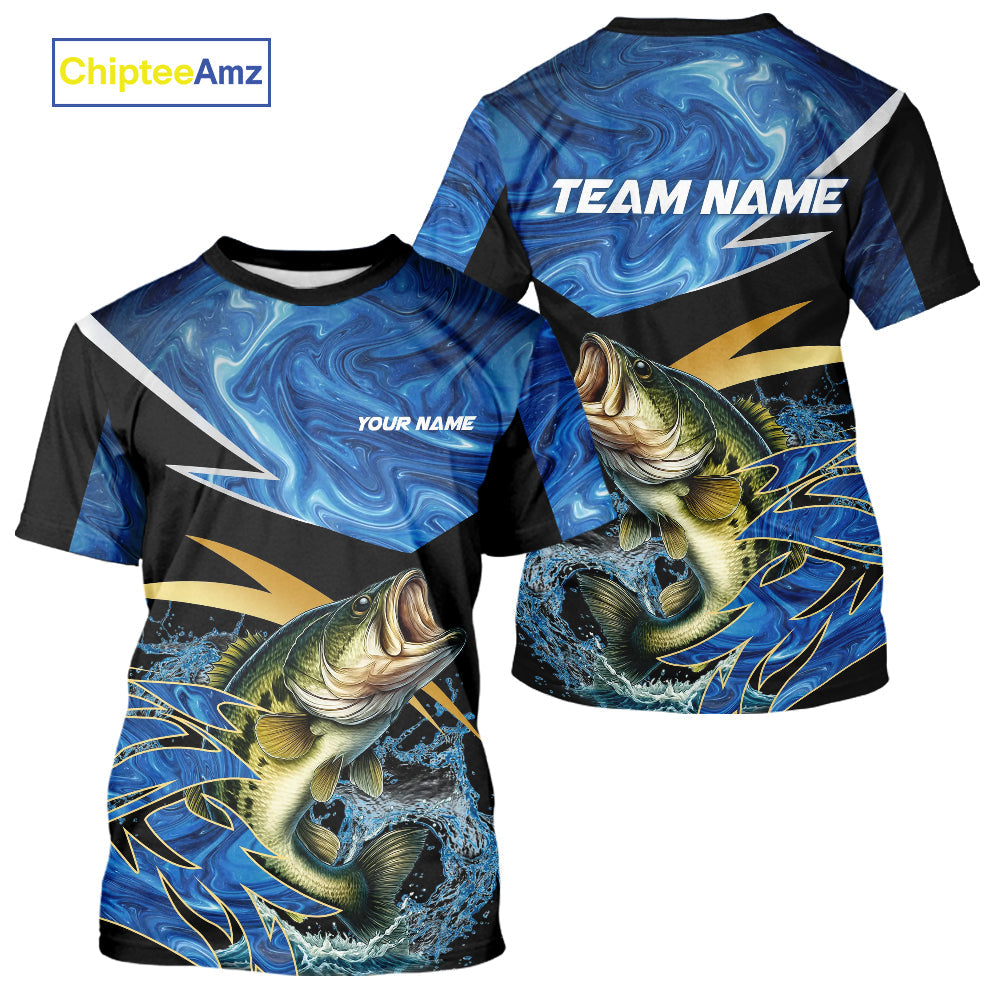 Largemouth Bass fishing Blue Camo Custom sun protection Bass fishing, Bass fishing apparel NQS9932