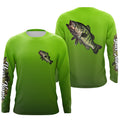 Largemouth bass fishing green scales Custom Name UV protection long sleeve fishing NQS3143