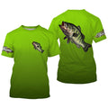 Largemouth bass fishing green scales Custom Name UV protection long sleeve fishing NQS3143