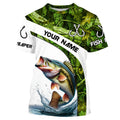 Bass fishing Green Camo UV protection Customized long sleeve fishing, bass tournament NQS5130