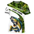 Walleye fishing Green Camo UV protection Custom long sleeve fishing, Walleye tournament NQS5131