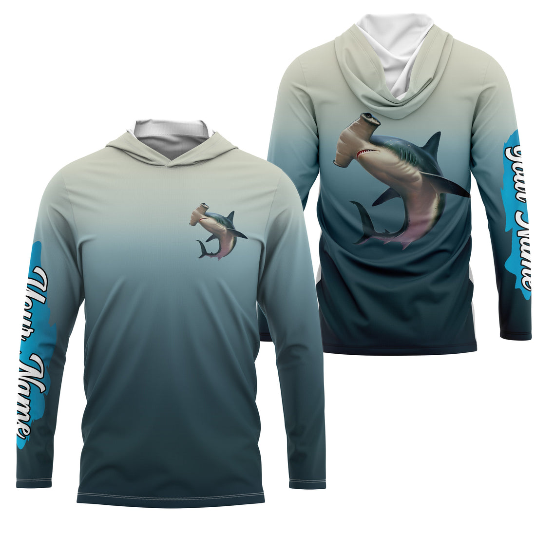 Hammerhead Shark fishing Custom sun protection long sleeve fishing, Shark fishing NQS4049