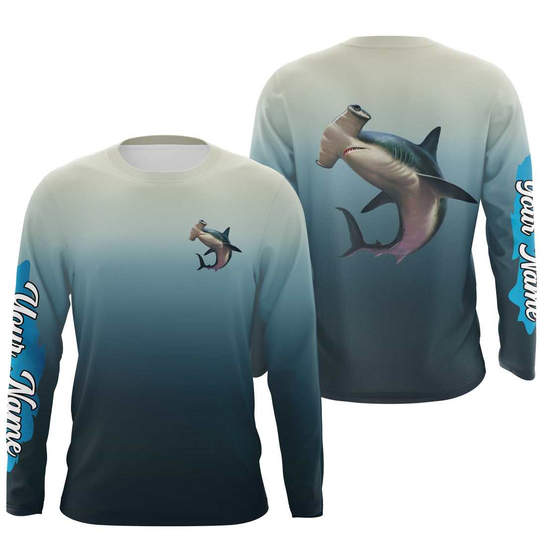 Hammerhead Shark fishing Custom sun protection long sleeve fishing, Shark fishing NQS4049