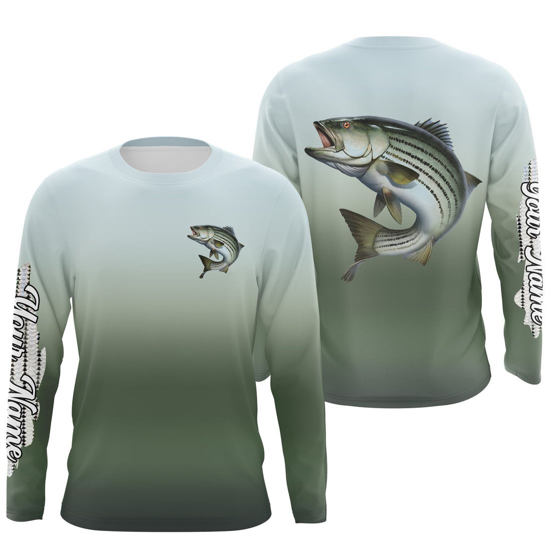 Striped Bass fishing Custom sun protection long sleeve fishing, Striper fishing NQS4050