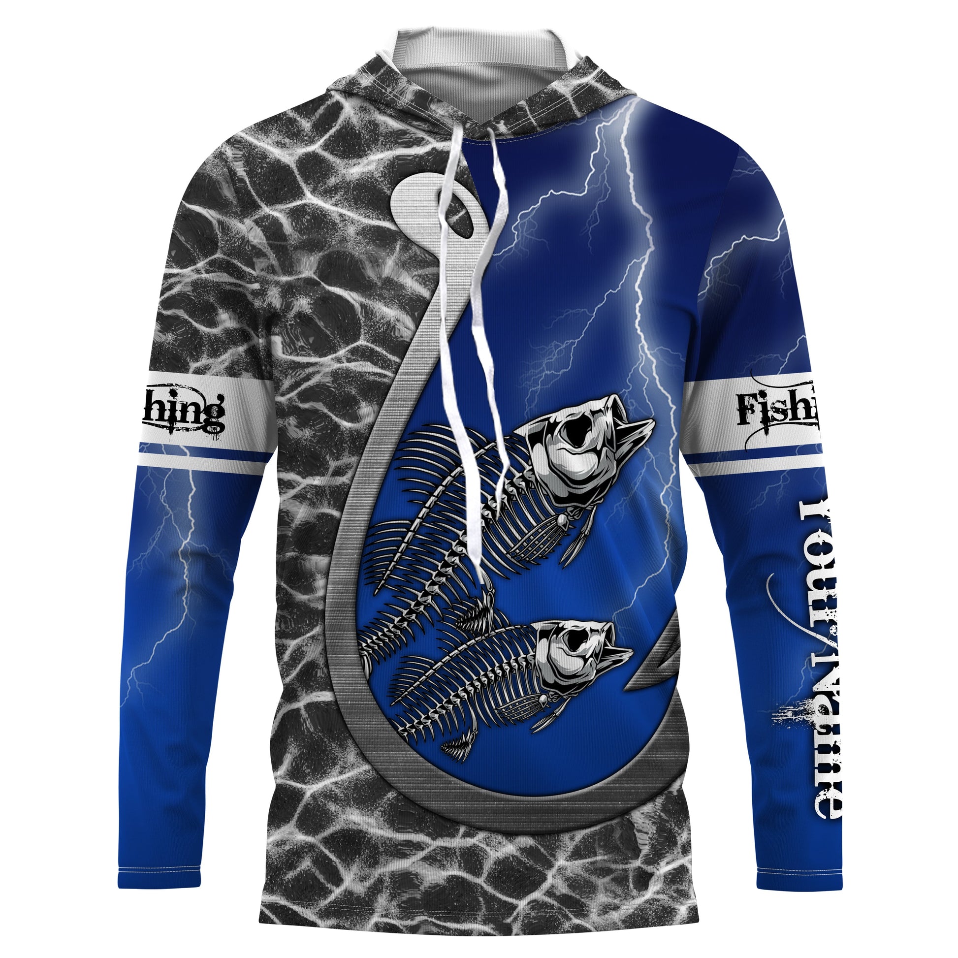 Bass fishing fish reaper fish hook fish skull Custom Name 3D All over Printed UV Protection NQS4065