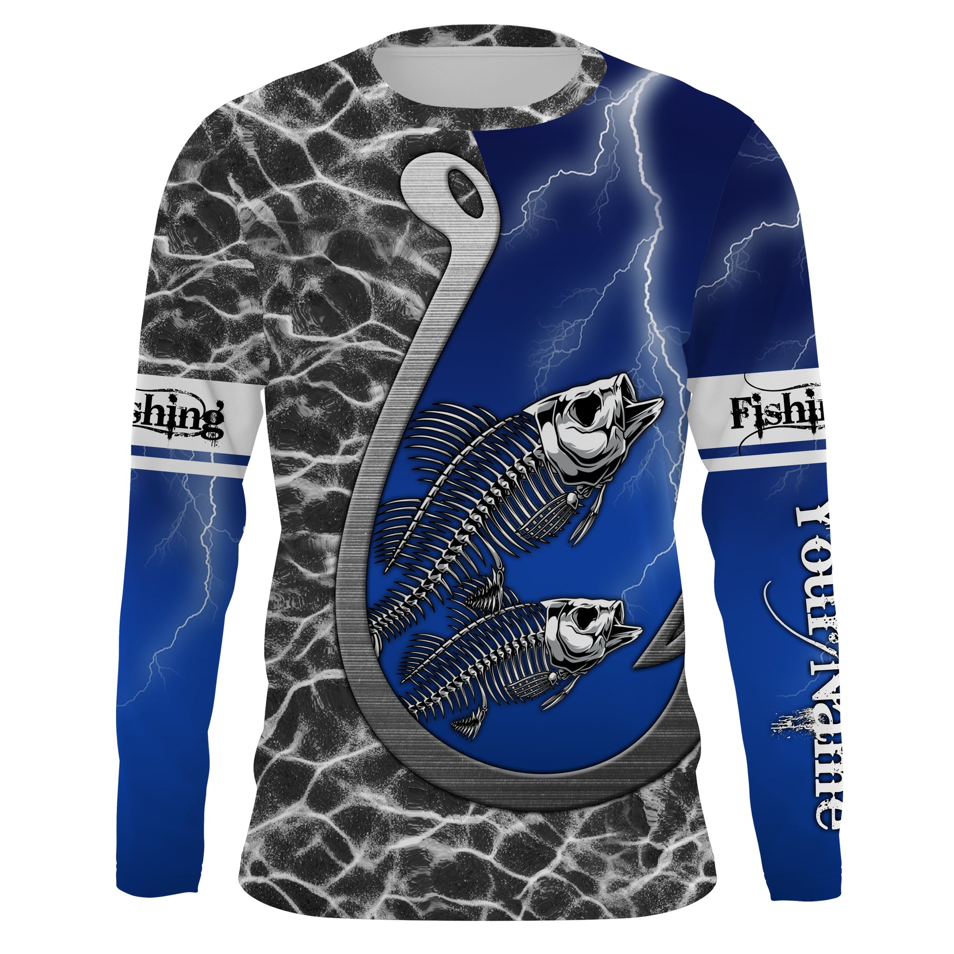 Bass fishing fish reaper fish hook fish skull Custom Name 3D All over Printed UV Protection NQS4065