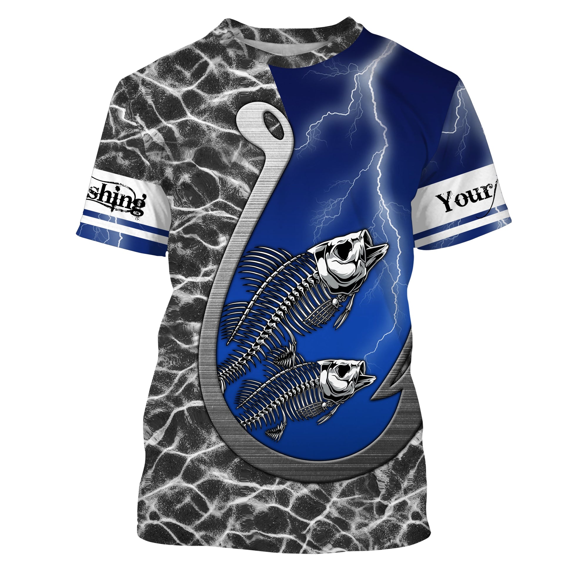 Bass fishing fish reaper fish hook fish skull Custom Name 3D All over Printed UV Protection NQS4065