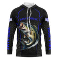 Blue Black Bass fishing custom UV protection long sleeve fishing, Bass tournament NQS5146