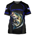 Blue Black Bass fishing custom UV protection long sleeve fishing, Bass tournament NQS5146