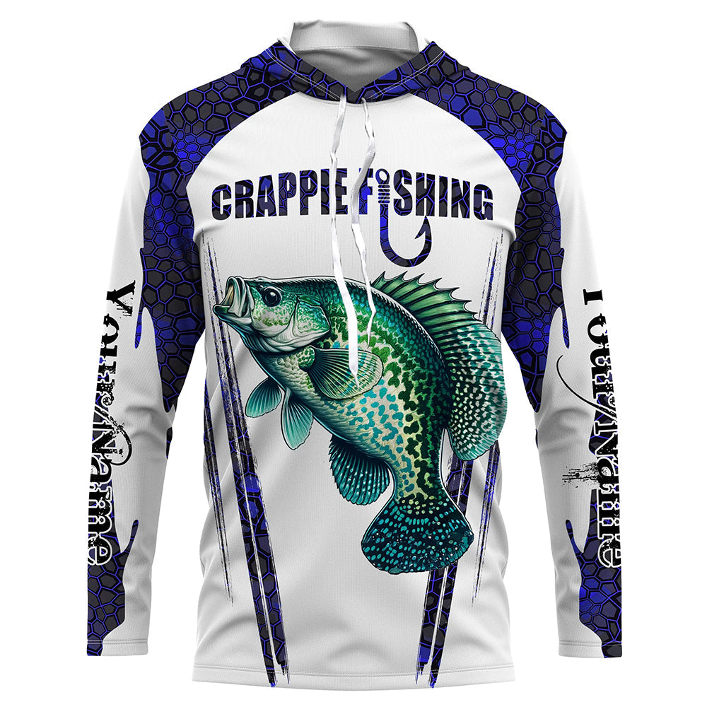Crappie fishing blue camo Custom Funny Fishing UV Protection Gift For Fisherman NQS5650