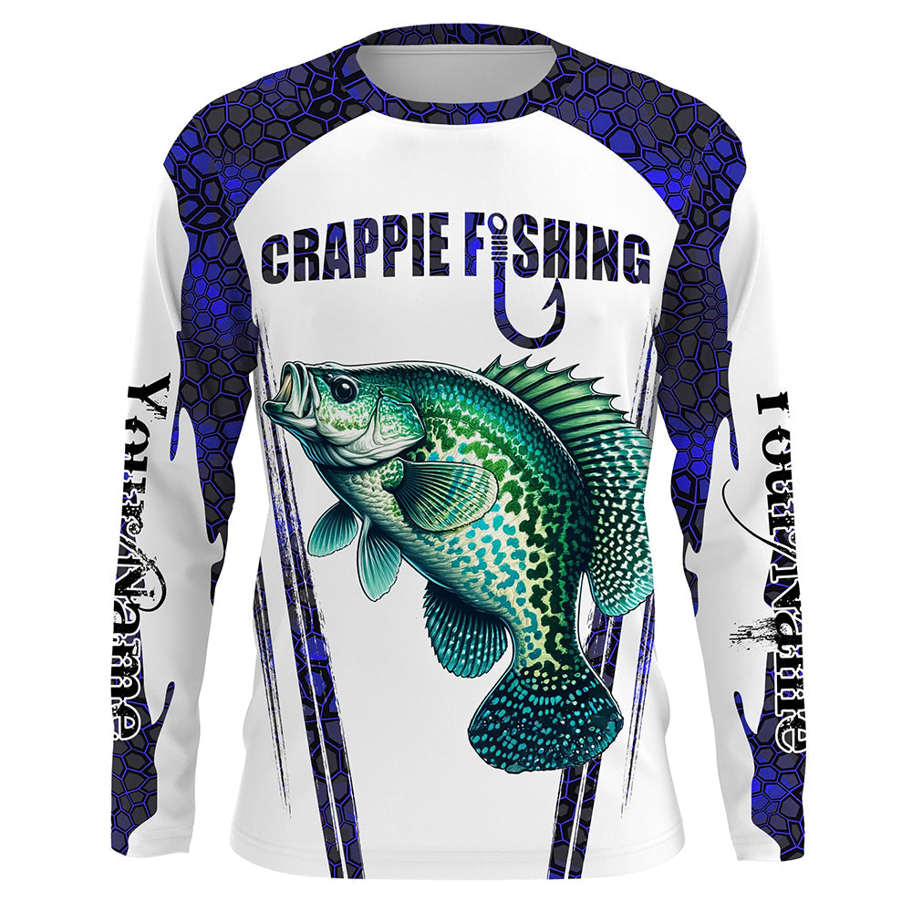 Crappie fishing blue camo Custom Funny Fishing UV Protection Gift For Fisherman NQS5650