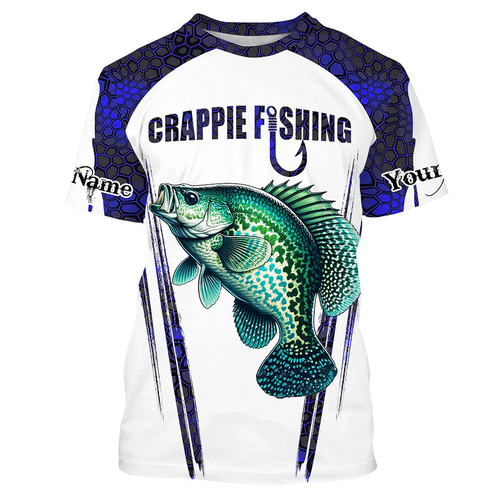 Crappie fishing blue camo Custom Funny Fishing UV Protection Gift For Fisherman NQS5650