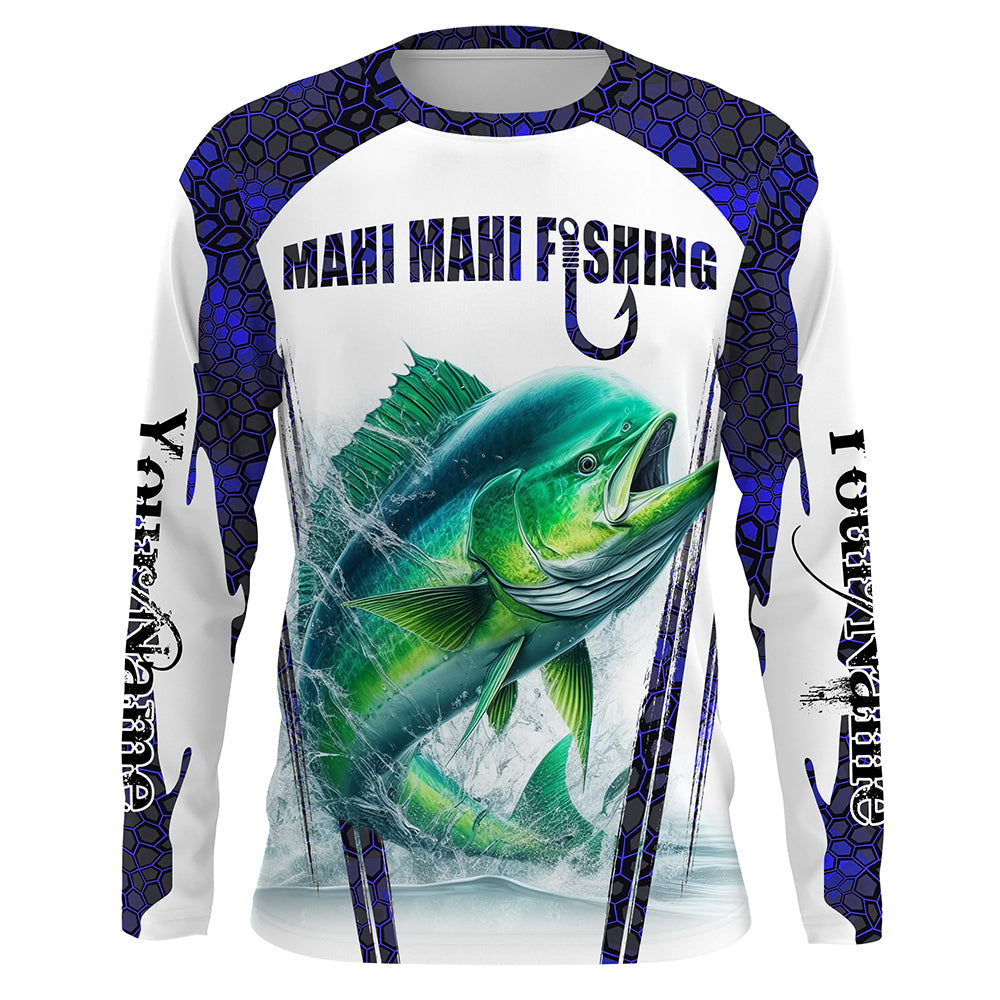 Mahi mahi fishing blue camo Custom Funny Fishing UV Protection Gift For Fisherman NQS5651