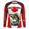 Walleye fishing red camo Custom Canadian flag UV Protection Fishing NQS5652
