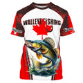 Walleye fishing red camo Custom Canadian flag UV Protection Fishing NQS5652