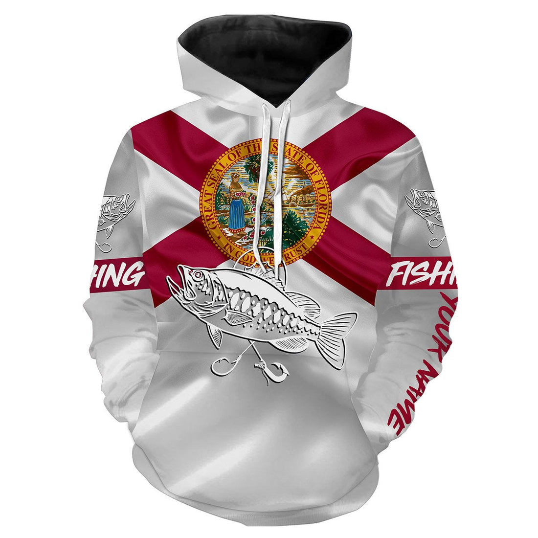 Bass fishing Florida State Flag 3D All Over print saltwater personalized fishing apparel for Adult and kid NQS433